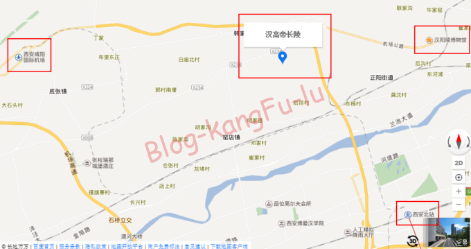 中国旅行 西安 長陵の地図