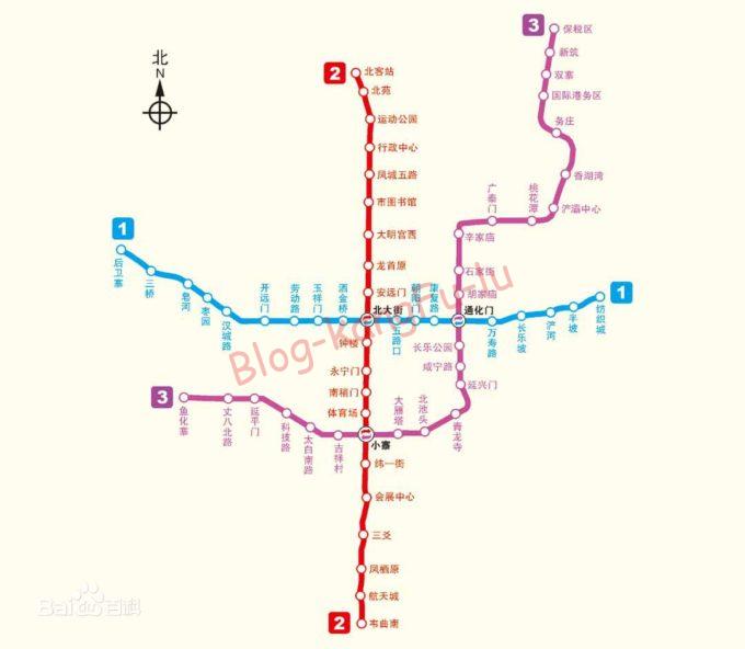 西安地下鉄路線図
