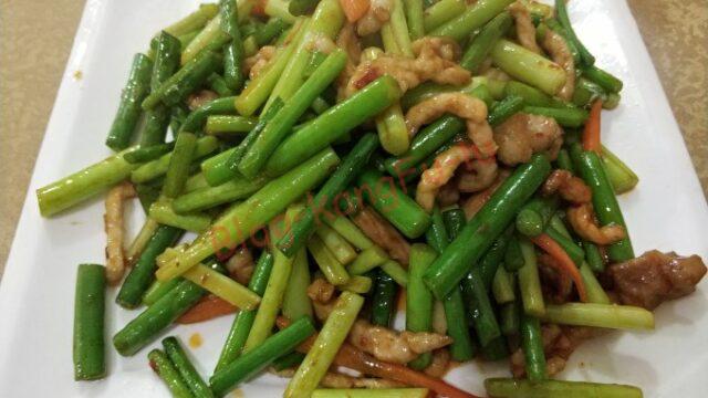 中国の食_西安_ニンニクの芽炒め