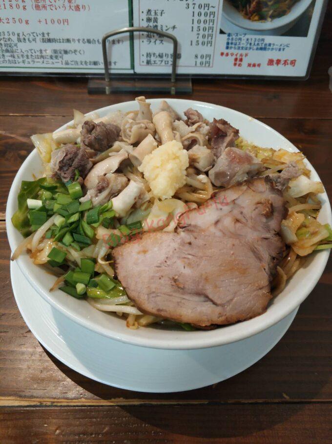 名古屋市中川区 ラーメン 達磨食堂 二郎系 焼きラーメン ニンニク ホルモン チャーシュー 豚