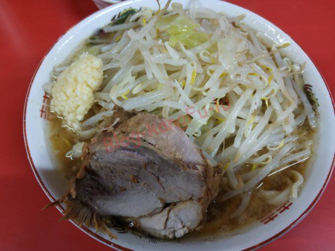 京都市左京区 ラーメン二郎京都店 ニンニク アブラ ヤサイ カラメ 辛い 豚