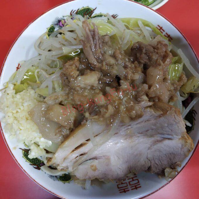 京都市左京区 ラーメン二郎京都店 汁抜き ニンニクアブラ カラメ 豚