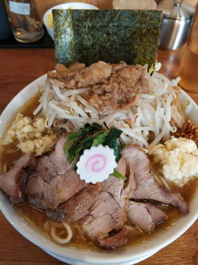 名古屋丸の内 二郎系 ラーメン 肉うどんさんすけ ニンニク アブラ ヤサイ チャーシュー
