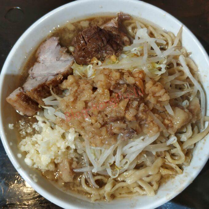 名古屋市天白区 歴史を刻め八事店 二郎系 醤油 ニンニク アブラ 豚 味薄め