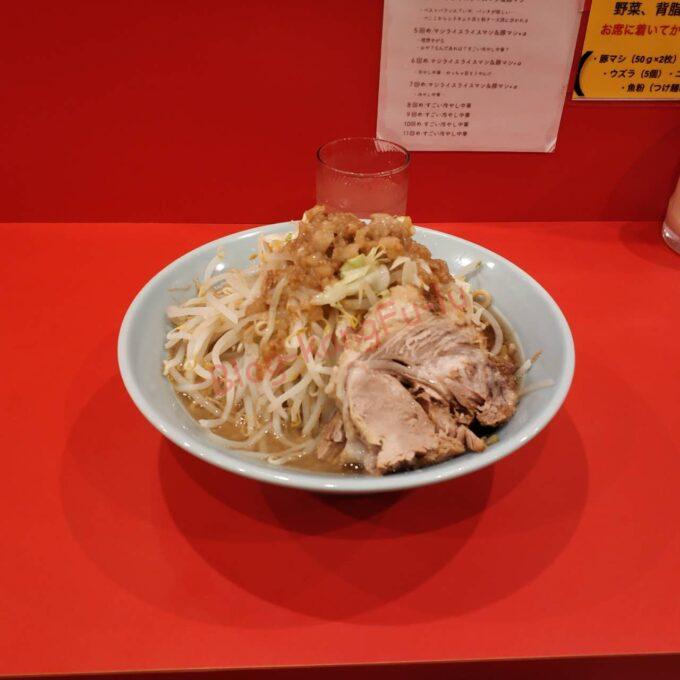 名古屋市中区 金山 二郎系 立川マシマシ ニンニク アブラ ヤサイ 味薄め 醤油少なめ 豚