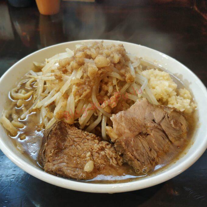 名古屋市天白区 歴史を刻め八事店 二郎系 醤油 ニンニク アブラ 豚 味薄め