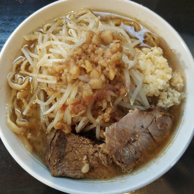 名古屋市天白区 歴史を刻め八事店 二郎系 醤油 ニンニク アブラ 豚 味薄め