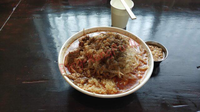 名古屋市天白区 二郎系 歴史を刻め八事店 酸辣湯麺 サンラータン ニンニク アブラ 豚 ラーメン