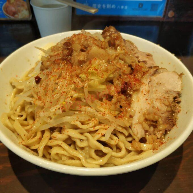 名古屋市天白区 歴史を刻め八事店 塩汁なし 二郎系 ラーメン ニンニクアブラ 豚