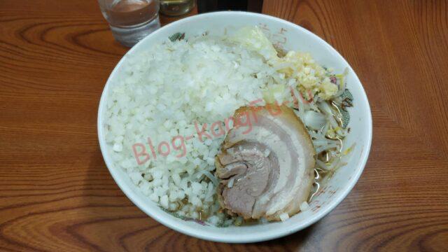 東京都墨田区 ラーメン二郎亀戸店 ニンニク アブラ 玉ねぎ タマネギ 豚